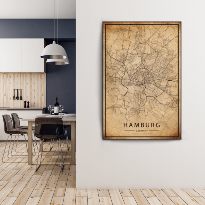 Hamburg Map Poster by inspird.de