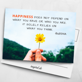 Happiness Does Not Depend Postkarte by inspird.de