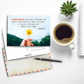 Happiness Does Not Depend Postkarte by inspird.de
