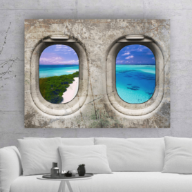 Plane Window Island Leinwand by inspird.de