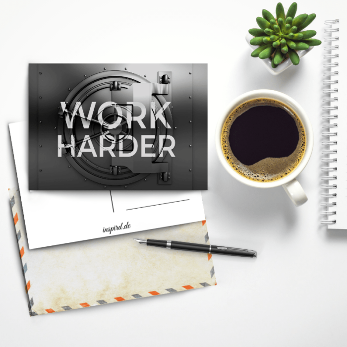 Work Harder Postkarte by inspird.de