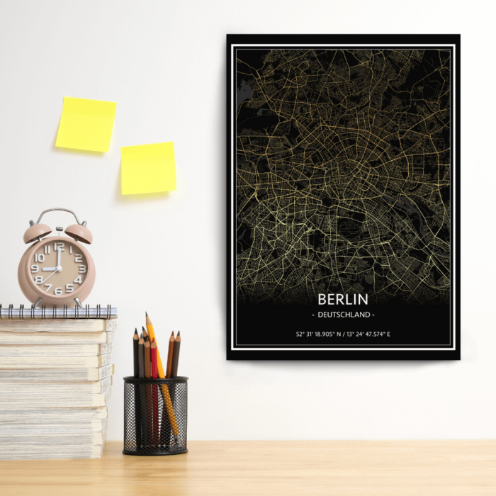 Berlin Map Leinwand Leinwand by inspird.de