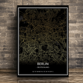 Berlin Map Leinwand Leinwand by inspird.de