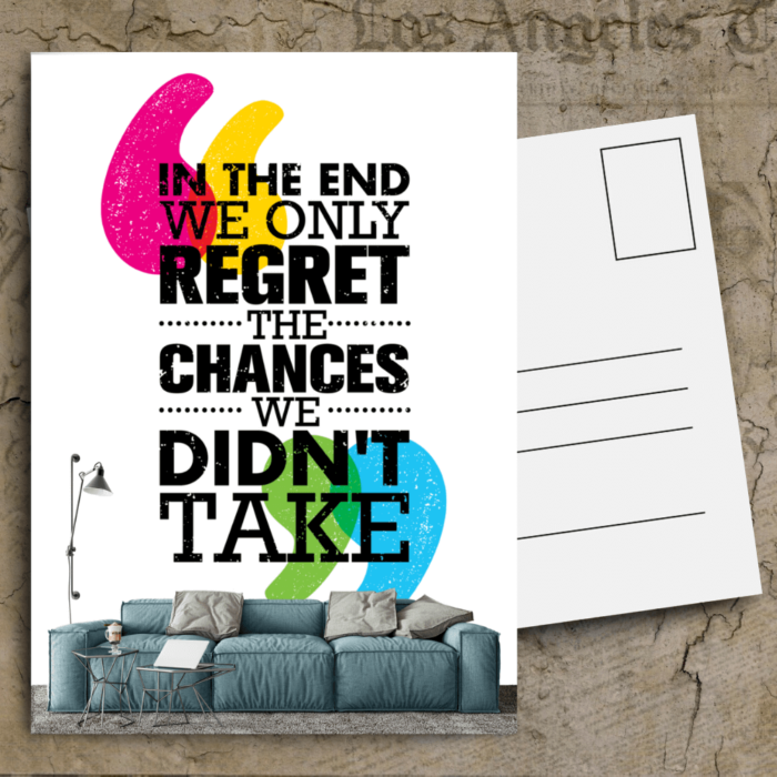 In The End We Only Regret Postkarte by inspird.de