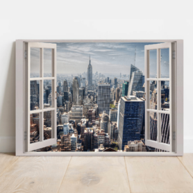 New York Window Leinwand by inspird.de